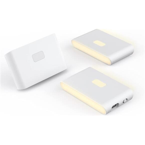 Rechargeable Night Lights with Dusk to Dawn & Motion Sensors, Warm & Soft White - Picture 1 of 7